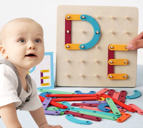 Puzzle d'apprentissage interactif en bois pour enfant