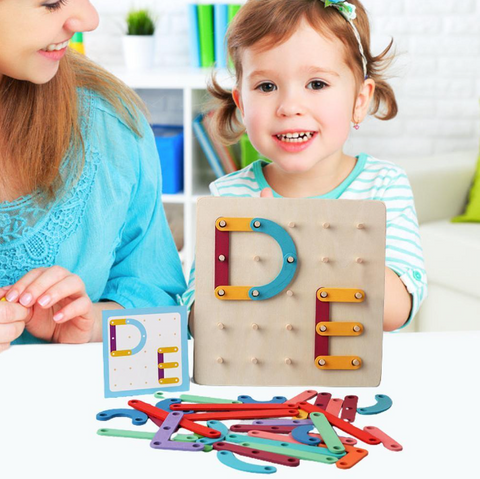 Puzzle d'apprentissage interactif en bois pour enfant