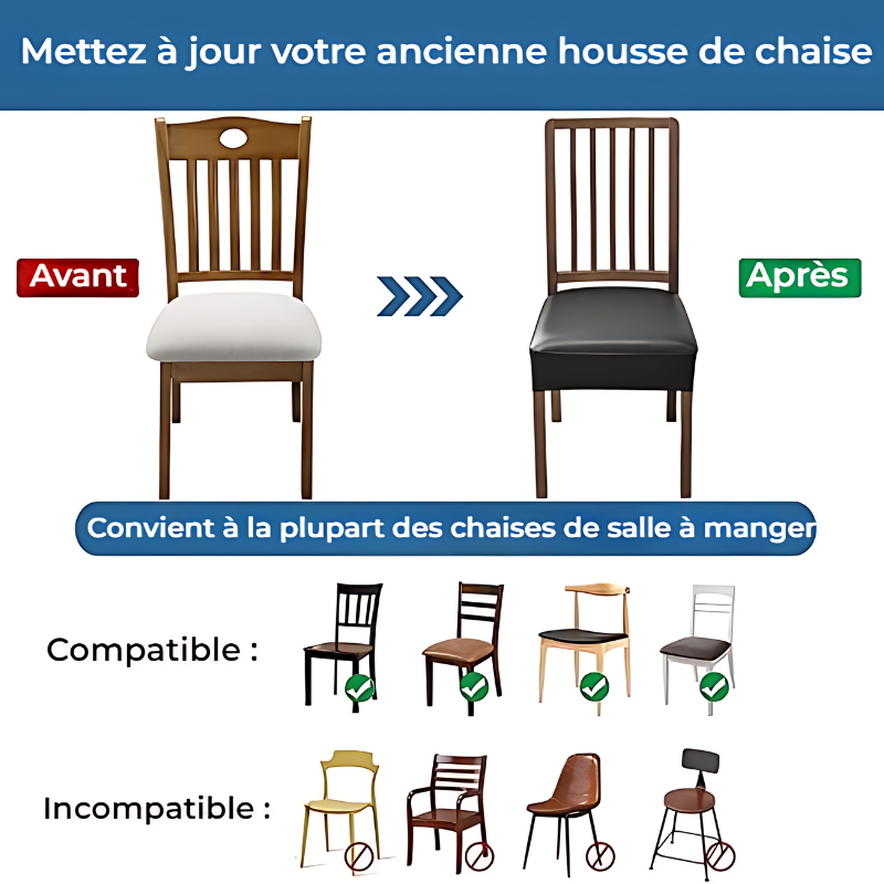 Housse de chaise en cuir PU imperméable Quebecool